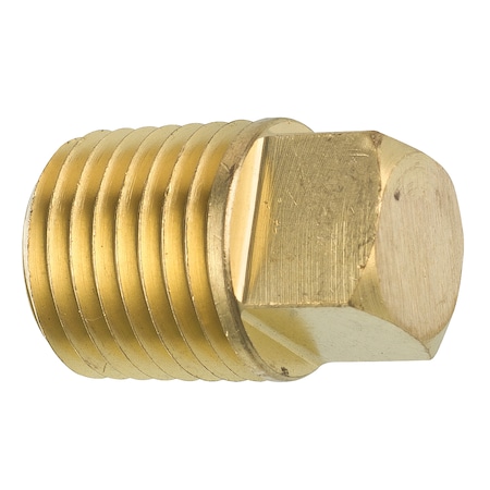 Ags Brass Square Head Plug, Male (1/4-18 NPT), 1/bag PTF-59B